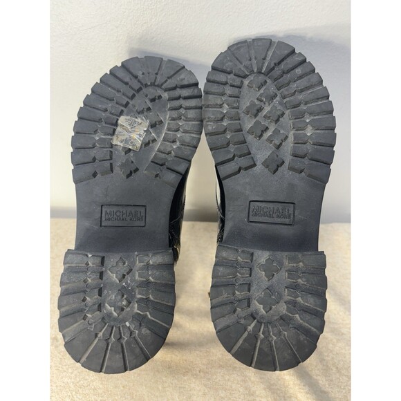 MICHAEL KORS womens Aliatair Bootie classic combat black /brown size 9 - Picture 11 of 12